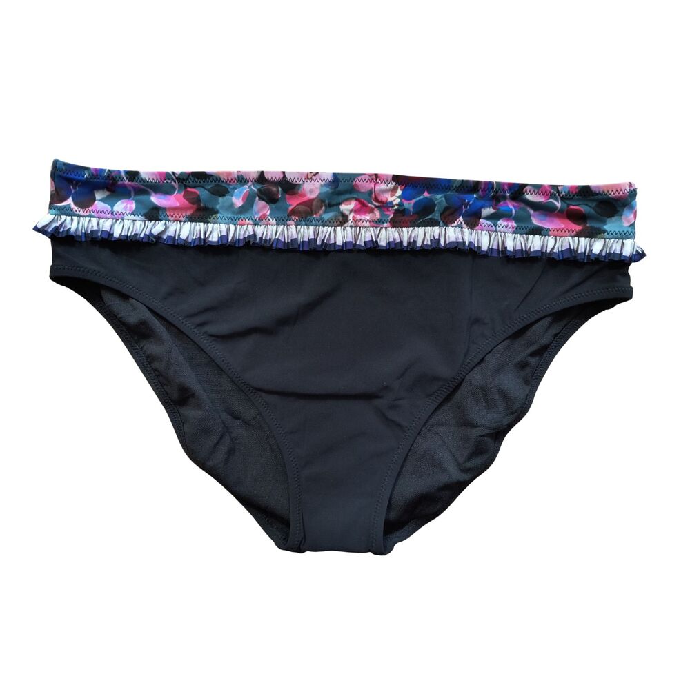 Profile By Gottex Romeo and Juliette Hipster Bikini Swim Bottom 14 Black Floral